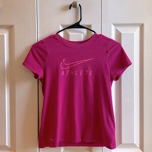 Nike: Pink Short Sleeve “ATHLETE” T-Shirt
